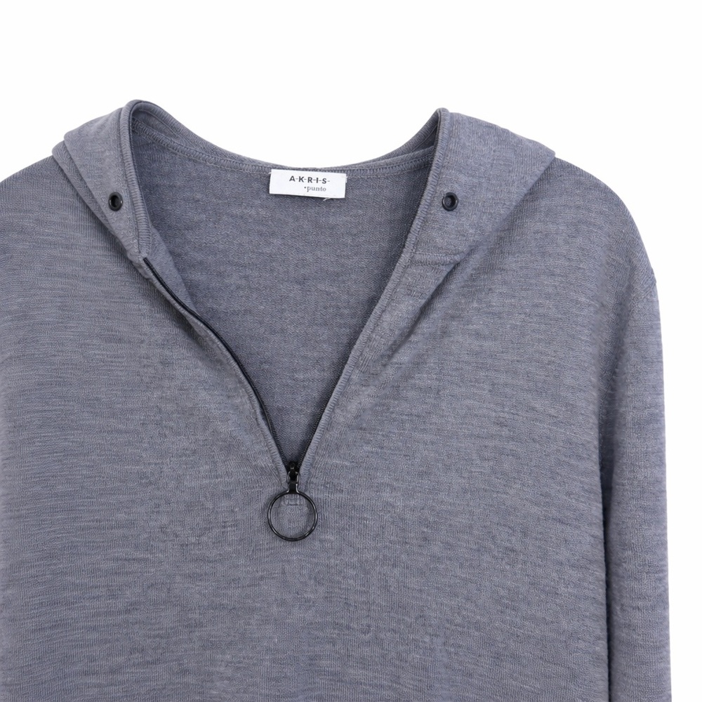 Akris Punto Women’s Wool Half Zip Glitter Pullover Sweatshirt 6 - Picture 2 of 7